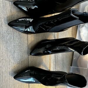 Glossy black designer boot bundle